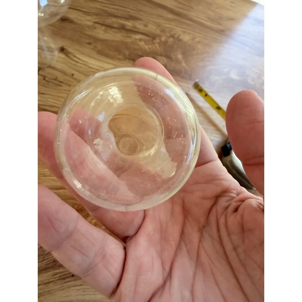 Mushroom Glass Cocktail Glasses or Vases Set of 2 Clear Whimsical 4.75